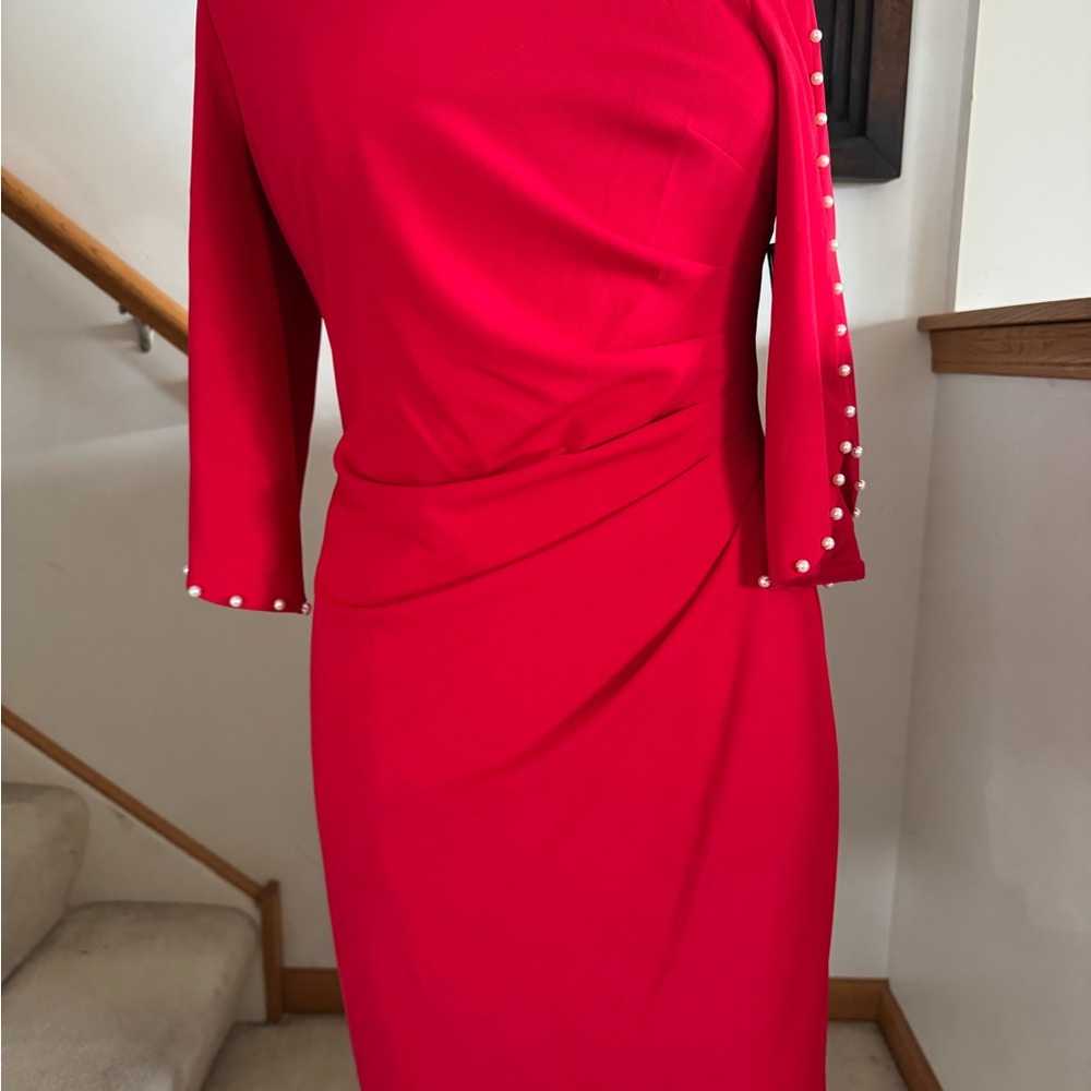 Jessica Howard Red Long Sleeve Dress